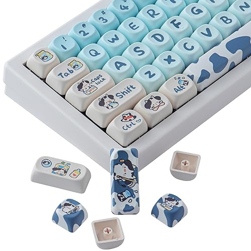 JOMKIZ 142 Keys MOA Profile Dye Sublimation Keycaps Set - ANSI Layout Compatible with Cherry MX Switches Mechanical Keyboards