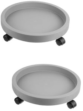 Pflanzenpalette mit Lenkrollen, 2 Stück, Bonsai-Servieren, schwer, Tey Garten, bewegliche Rollen, Büro-Pflanzgefäß-Tabletts, Topfuntersetzer, Kunststoffhalterung, Regal for Blumentopf, grau, Cm Mover