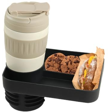 Car Cup Holder Expander Universal,Silicone Car Seat Organiser Kids,Car Tray with Cup Holder and Phone Holder,Multipurpose Theater Seat Snack Tray for Bottle,Thermos Cups,Beverage Cans,Snack Storage