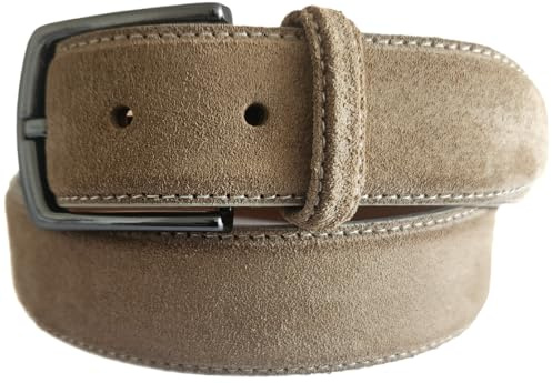 QUAMOD bälte herr mocka kvalitet bälte män 3,5cm-4cm (35mm-40mm) bred | Mockaskinn med presentask | miljövänlig och rättvis produktion