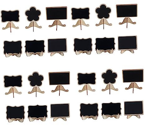 TEHAUX 25St Holzhandwerk kleine Tafel hochzeitsdeko Tischständer Message-Board-Schilder Embleme Staffelei Tafeldekoration Message-Board-Ornament Schreibtisch Ornamente Mini-Tisch MDF