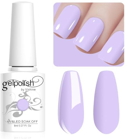 Vishine Vernis Gel Semi Permanent Macaron Pastel lilas Vernis à Ongles UV Gel Soft Bright Colors Longue Durée Soak Off Nail Art Manicure Salon 8ml LM201