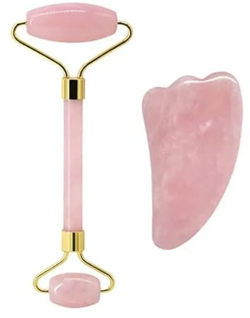 Gesichtsroller Gua Sha Gouache Schaber Natürlicher Amethyst Rose Jade Steine Roller und Guasha Set Facial Lift Hautpflege Werkzeuge, Typ 12