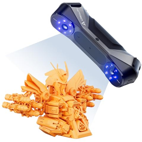 Creality CR-Scan Raptor 3D Scanner, Handscanner für 3D Drucker mit Mehrzeilen Blue & NIR Technologie, 0,02mm Genauigkeit, Anti-Schütteln-Tracking, unterstützt Objekte von 5-2000mm für Windows Mac