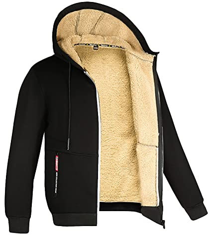 SRZYMJ Wintermantel Herren Lang Warm Dickes Flauschfutter Wintermantel Parka Übergangsjacke Leicht Freizeitjacke Outdoorjacke Funktionsjacke Leicht Softshelljacke Sweatjacke Steppjacke Fleecejacke