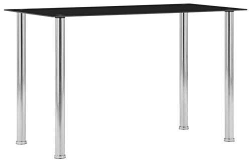 Somanki Esstisch, Küchentisch, Esszimmertische, Esszimmermöbel, Esszimmer, Couchtisch, Esstischgruppe, Tisch, Schwarz 120 x 60 x 75 cm Hartglas