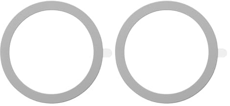 sourcing map Universal Metal Ring Sticker Wireless Magnetic Charger Magnet Ring Stickers 55x0.4mm(ODxT) for Phone Case for All Cellphones, 2 Pack, Gray