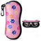 Custodia Occhiali Morbida con Cerniera per Uomo & Donna Custodia per Occhiali da Sole in Neoprene Morbida & Ultraleggero Porta Occhiali da Borsa Portatile con Moschettone(Artiglio di Gatto-Rosa)