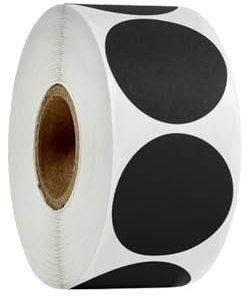 500 Stück Etiketten Rund,Aufkleber Schwarz Rund,Thermoetiketten Rund,Runde Etiketten,Sticker Rund,Runde Aufkleber, Klebepunkte Auf Rolle,Geeignet Für Kennzeichnung Im Büro(Schwarz)