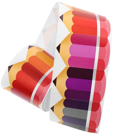 Operitacx 1 Rolle Grenzaufkleber Etiketten Pastell digital Sackleinen saftig classroom decorations easy putz Bulletin-Grenze-Aufkleber Schulwanddekoration Kupferplattenaufkleber Colorful