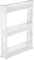 AKITAInk Carrello Salvaspazio, Carrello portaoggetti, Ripiani mobili in plastica, salvaspazio, Organizzazione Perfetta per Cucina, Bagno, e Ufficio BIANCO, 3 RIPIANI 53,5 x 12 x 73 cm