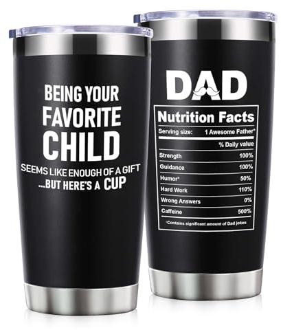 Dad Birthday Gift - Ideal Gifts for Daddy, Travel Cup 20 OZ Tumbler Presents for Dads, Funny Mug for Daddy Gift, Dad Gifts from Daughter, Son