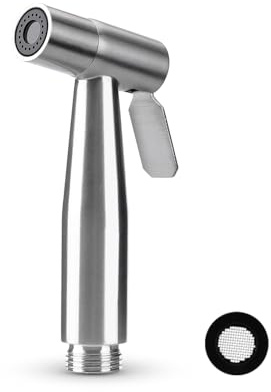 Bidet Sprayer for Toilet,Stainless Steel Handheld Bidet Spray Tap,Muslim Shower for Toilet for G1/2 Hose Connectors,Bidet Shower Head for Cloth Diaper Kitchen Cleaning,Personal Hygiene(Silvery)