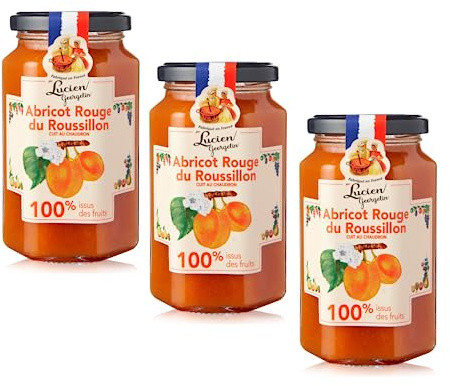 Georgelin | Marmellata Albicocche 100% Zucchero Frutta | Albicocche Marmellata Cotta in Calderone Rame - 3 Vasetti Vetro | Confettura Crostate Albicocca
