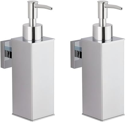 BGL Wandmontierte Seifenspender 2er-Pack, 304 Edelstahl Flüssigseife-Spender für Bad & Küche, Chrom