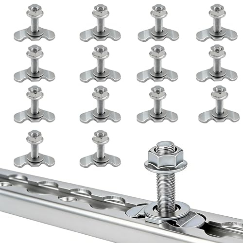 ZOBMIO 15 Stück Schraubfitting für Airlineschiene, M8x40 Airlineschiene Zubehör, Kompatibel mit Allen 40mm Airlineschienen, Robust, Airline Fitting für LKW, LKW, SUV, RV, Flugzeug usw