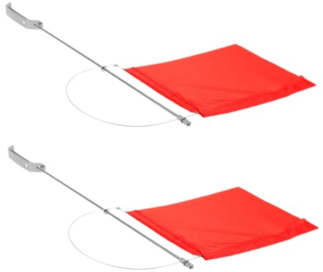 SUPVOX 2pcs Reusable Lightweight Boat Flag Stainless Steel Yacht Navigation Marker Windsocks for Sailboat Mast Safety Signaling Wind Indicator Flag