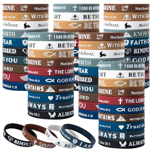 ELLECILA 60 Pcs Wristbands (Bible)