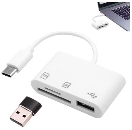 3 in 1 USB C SD Card Reader, USB C to SD, Micro SD, USB 3.0 Adapter, Digital Camera Adapter, Memory Card Reader, Micro SD Memory Card Reader, for iphone, Compatible with Type C Devices