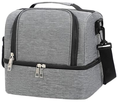 CxutSa 9,7L Bolsa Termica Porta Alimentos Nevera Portatil Bolso Neveras Isotermica Reutilizable Lunch Bag para Oficina Viaje Pícni (gris)
