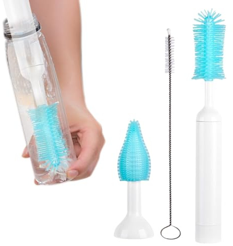 Humdcdy Cepillo eléctrico para botellas, cepillo de limpieza eléctrico para lavadora de botellas, kit de herramientas reemplazables, suministros de limpieza para mujeres, mamá, hogar, cocina, vaso