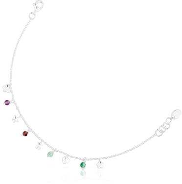 TOUS Pulsera para Mujer de Plata de Primera Ley y Gemas, Colección Bold Motif