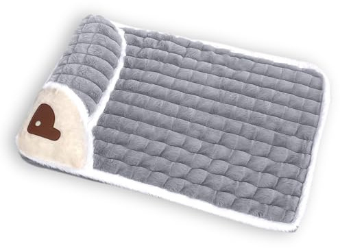 Generisch Orthopädisches Hundekissen für Kleine & Mittelgroße Hunde - Waschbar, rutschfest mit Hohem Rand - Abnehmbarer Bezug (Grau, M:60×40 cm)