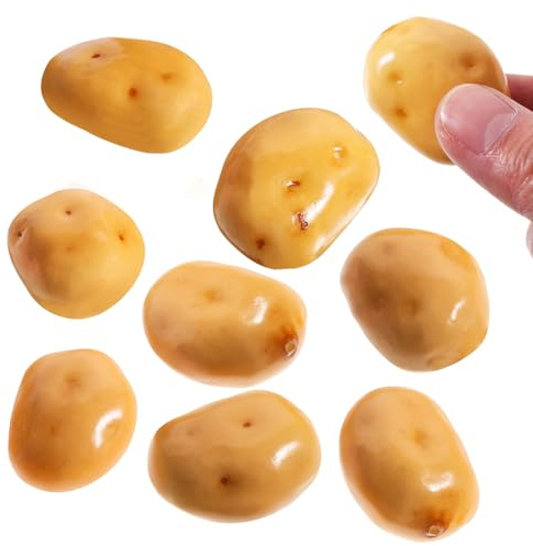 CONGARTENO 20 Stück Künstliche Kleine Kartoffeln aus Schaumstoff Realistische Gelbe Küchen- und Gartendekoration