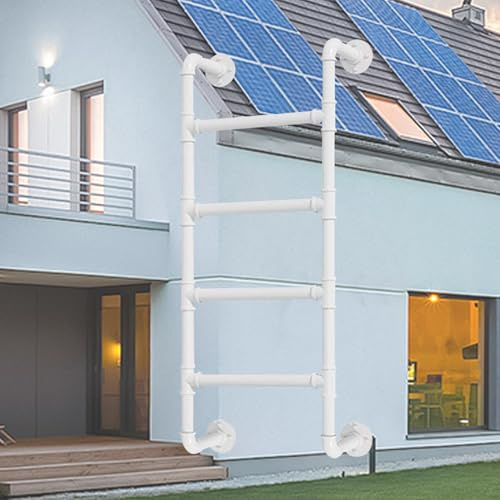 Trittleiter zur Wandmontage, stabiles Eisen, für den Innen- und Außenbereich, Klappleiter für Dachboden, Dachboden, Garage, Keller, Ausgang, Notfallfenster, gut zugänglich, Etagenbett, 1 - 3 m