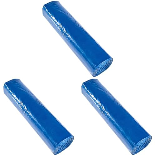 ANNA ZARADNA ST-AZ-005550 Müllbeutel Reißfest Super Stark 120l | 25 Stück | Müllsack Mülltüte Abfallsäcke für Den Hausmüll Büro aus dicker LDPE-Regranulatfolie Farbe: Blau (Packung mit 3)