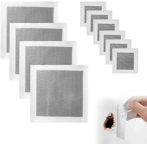 KDRNXVAL 10 Pack Wall Repair Patches, Dual Size Self Adhesive Mesh Wall Patches, Quick Fix Plasterboard Hole Repair Kit for Wall & Ceiling