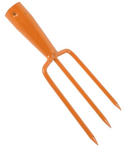 Anneome Testa di Forca da Giardino a 3 Punte in Acciaio Inox 15 Cm per Smuovere Terreno Compatto, Attrezzo Manuale per Diserbo e Coltivazione Professionale del Prato
