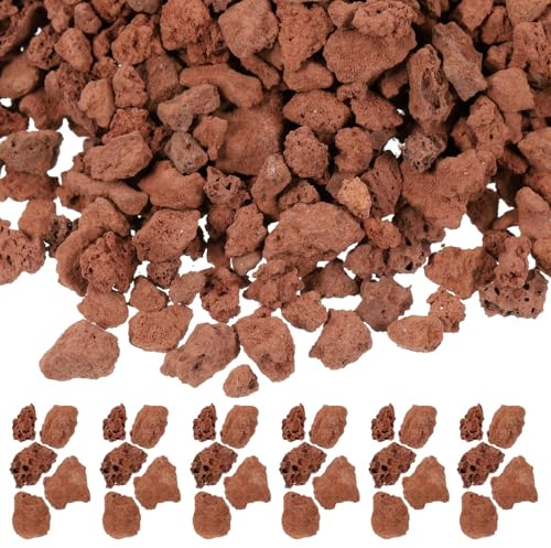 Garneck 60g Bag of Volcanic Red Lava Rock Scenery Basing Stone for Fish Tank Layout and Mini Landscape Decoration, Natural Rock Material with Realistic Appearance for Garden and Pond Use