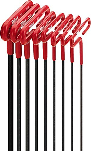 EKLIND 53198 Sechskant-T-Key-Inbusschlüssel mit gepolstertem Griff, 8-teiliges Set, SAE-Zoll, Größen 3/32-1/4 (9-Zoll-Schaft)