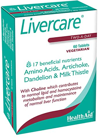 HealthAid Livercare (Cleanse and Detox) Vegetarian Tablets, Yellow, Turmeric, 60 Count