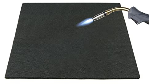 Estera ignífuga, estera de protección contra el fuego resistente al calor, negra, aprox. 90 x 90 cm, aprox. 5 mm de grosor, (Ideal como estera de soldar, estera de protección contra el fuego, estera resistente al calor, estera de protección contra el calor, estera para barbacoa)