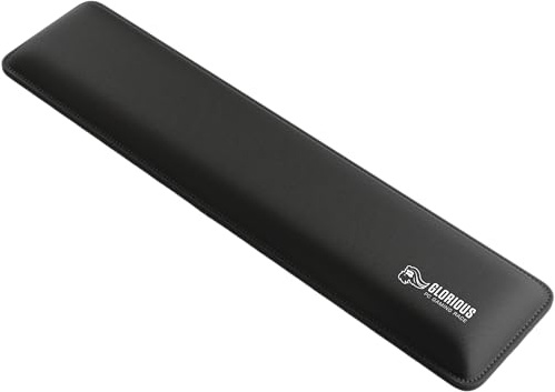 Glorious Gaming Padded Keyboard Wrist Rest (Full Size, 25mm Thick) - Anti-Fray Stitched Edges, Smooth Cloth Surface, Anti-Slip Rubber Base, Medium Firmness, 440 x 100 x 25mm - Black