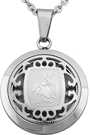 Hanessa Sternzeichen Halskette in Silber – Edelstahl Kette mit Anhänger & Gravur – Personalisierter Schmuck für Damen & Herren, 50-60 cm – 12 Sternzeichen zur Auswahl