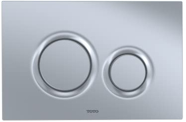 TOTO® Dual Flush Round Push Button Plate for Select DuoFit In-Wall Tank Unit, Matte Silver - YT930#MS