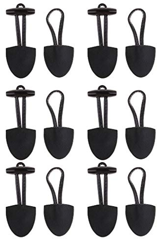 perfk 6 Paar PU Horn Knöpfe Knebelverschluss Dufflecoat Verschluss für Kleidung, Duffle, Mantel