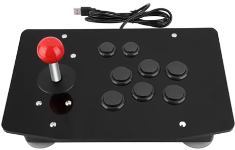 Lazmin USB Fighting Stick Fighter Konsole mit Joystick und 8 Tasten Game Handle Controller Schwarz