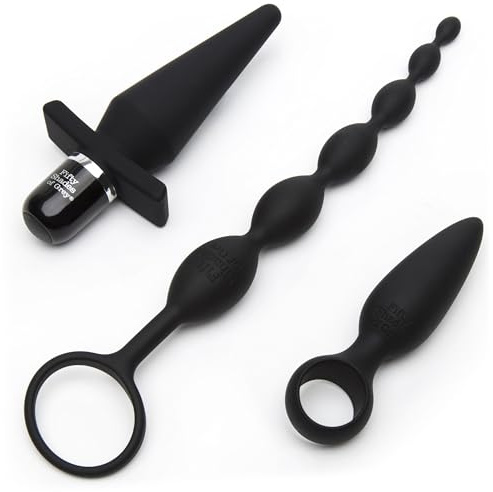 Fifty Shades of Grey Pleasure Overload Anal-Starterset Enthält 2 Plugs, Kette und Dusche 4-teiliges Geschenkset