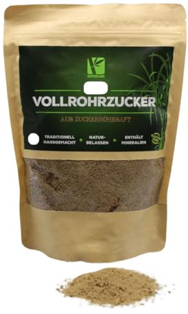 Unraffinierter Vollrohrzucker aus 100% Zuckerrohrsaft | Zuckeralternative mit mehr Nährstoffen | Vegan & Glutenfrei