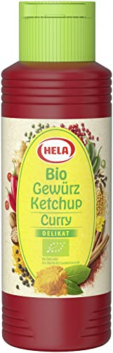 HELA - Bio Gewürz Ketchup Curry delikat 300 ml - Curry Ketchup vegan, ohne Konservierungsstoffe, laktosefrei, würzig-lieblich, aus kontrolliert biologischem Anbau - ideal zu Pommes, Grillgut & Gemüse
