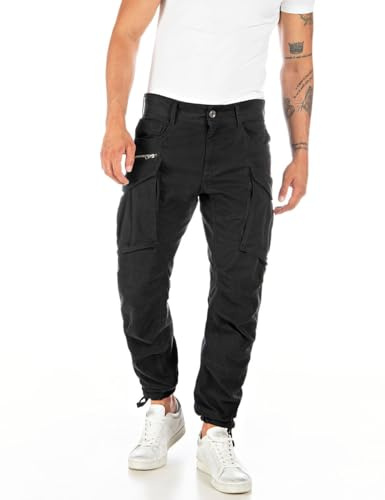 Replay Joe Pantaloni Cargo da Uomo Vestibilità Regolare Realizzati in Cotone Comfort, Nero (Black 098), 32W / 32L