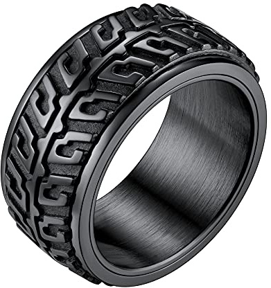 Richsteel Personalisierter Spinnerring Zappelband Fingerring in Reifen Davidstern Fingerring Keltischer Knot Ring Tempelritter Fingerring mit Geschenkebox für Herren Damen Männer