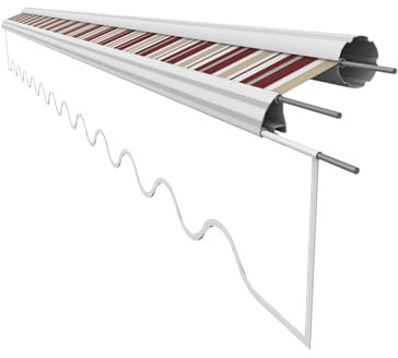 VANA Markisenstoff ohne Volant für 5,5 x 3 m Markise Ersatzstoff Markisentuch Bespannung Sonnenschutz fertig genäht Maß 5,38 x 3 m Design SPD088