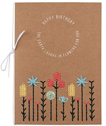 Räder Gestickte Karte Happy Birthday