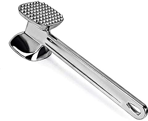 Martillo para Ablandar Carne, Mazo de Carne de Acero Inoxidable de Doble Cara, Herramienta para Mazo de Carne, Ablandador de Carne para Bistec Pollo Pescado Cerdo