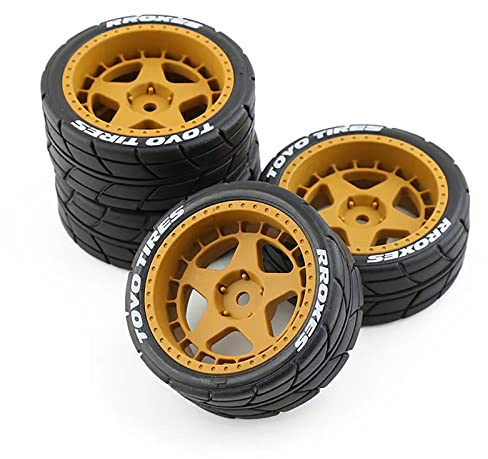 LICHIFIT 4 Stück/1 Satz Drift-Radnabenreifen RC-Reifen für HPI für KYOSHO für Tamiya 1:10WRC TT02 XV01 RC-Car-Modifikations-Upgrade-Teile